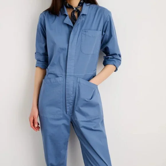 Alex Mill Standard Jumpsuit in Cotton Twill Flight Blue